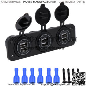 Center console 4.2A dual aperture dual USB red, blue and green cination