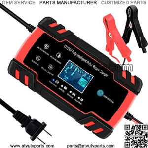Car Battery r, 12V/8A 24V/4A Smart Automatic Battery r Maintainer Trickle r for Car Truck Motorcycle Lawn Mower Boat Marine RV SUV ATV SLA Wet AGM Gel Cell Lead Acid Battery