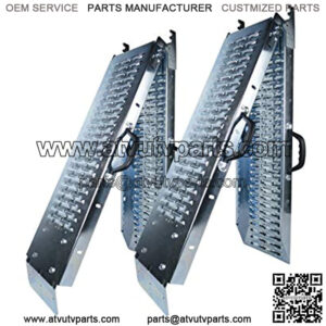 Twin Pack Foldable Loading Ramp Galvanized Steel Portable Scooter Quad ATV 73x8.8 1000lbsPair