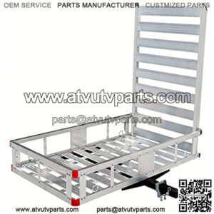 80779 Aluminum Hitch Mount Cargo Carrier with 47" Long Ramp, 1 Pack , Grey
