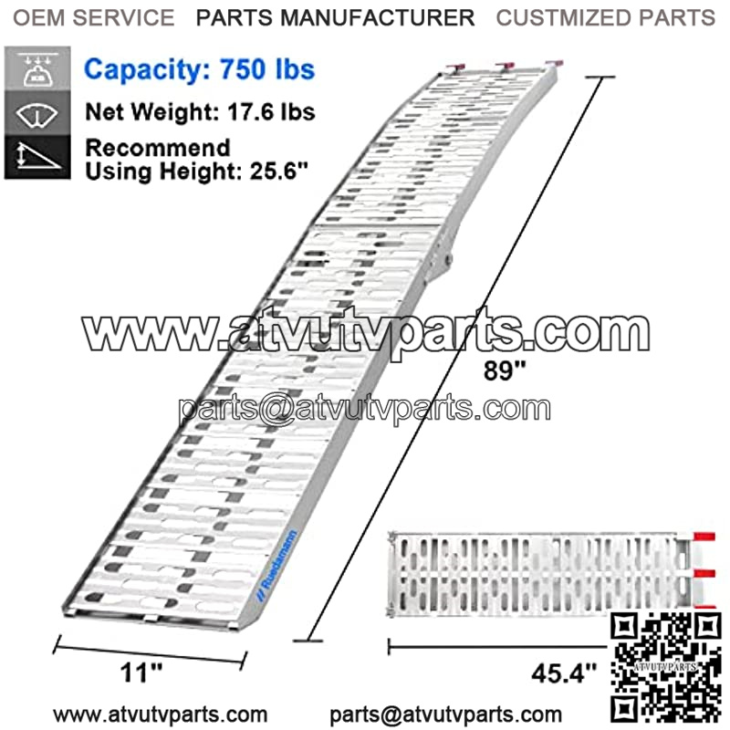 7.5' Aluminum Loading Ramp/ATV Ramp/Motorcycle Ramp/Truck Ramp Loading Ramp,Foldable,1 PC,750 lb Capacity (Raised Grain Non-skid) - Image 2