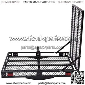 Hitch Mount Wheelchair Carrier, Mobility Scooter Loading Ramp, Heavy Duty Strong Hitch Cargo Carrier, 500 Lbs Capacity (Foldable)