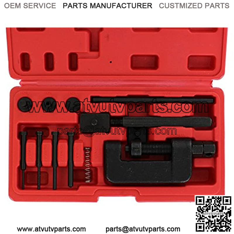 Chain Breaker 13-Piece Set with Carrying Case C Chain Cutter and Riveter for Motorcycle, Bike, ATV - Image 3