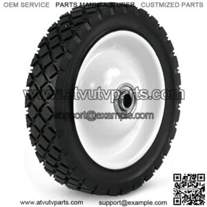 715 7 by 1.50-Inch Light Duty Steel Wheel for Lawn Mower, 1/2-Inch Ball Bearing, 2-Inch Centered Hub, Diamond Tread