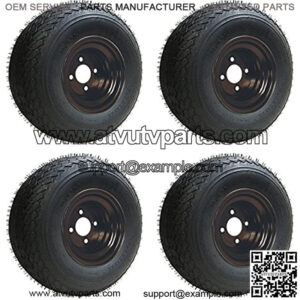 18x8.50-8 GTX OEM Golf Cart BLACK Wheels and Golf Cart Tires Combo - Set of 4