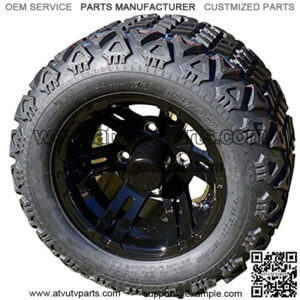 10" Black Golf Cart Wheels with 18" All Terrain Tires - Set of 4 - NO Lift KIT Required