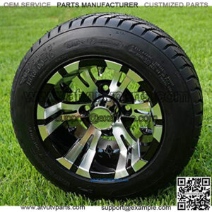 10" VAMPIRE Golf Cart Wheels and 205/50-10 DOT Low Profile Golf Cart Tires Combo - Set of 4