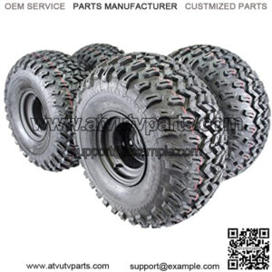 22x11.00-8 with 8x7 Matte Black Wheels for Golf Cart (Set of 4)