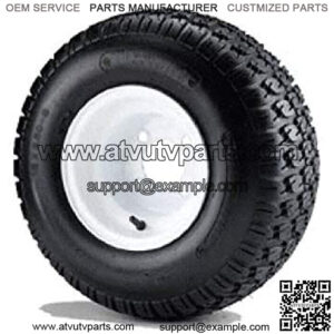 18x8.5-8 Duro Traction Tire (6 Ply) Mounted On White Steel Wheel Golf Cart