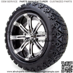 14" Machined Black - Lifted Tires and Wheels Combo