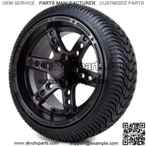 14" Matte Black Low Profile Tires and Wheels Combo