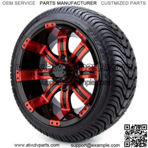 12" Red and Black - Tires and Wheels Combo