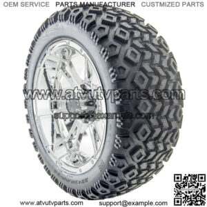 14" RX342 Chrome Wheels and Lifted Tires Combo