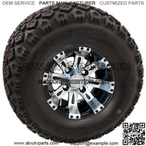 10" Machined Black Wheels with Lifted Tire Options Combo