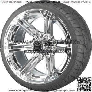 14'' Chrome Specter Wheels with Street Low Profile Tire Options Combo