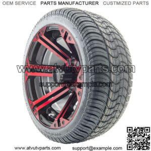 14" RX354 Black and Red Wheels and Tires Combo