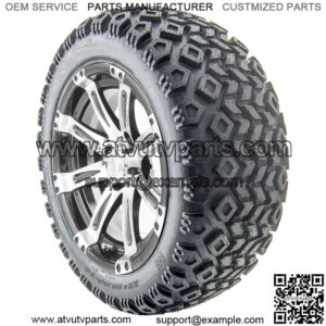 14" Machined Wheels and Lifted Tires Combo