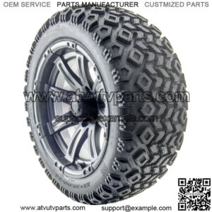 14" Matte Black Wheels and Lifted Tires Combo