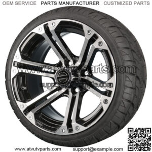 14" Machined Black Wheels with Street Low Profile Tire Options Combo