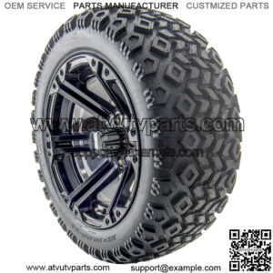 14" RX354 Gloss Black Wheels and Lifted Tires Combo