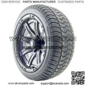 14" Matte Black Wheels and Tires Combo