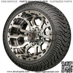 12'' Machined Black Wheels with Street Low Profile Tire Options Combo