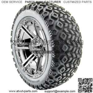 14" RX352 Chrome Wheels and Lifted Tires Combo