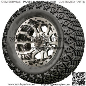 12" Machined Black Wheels with Lifted Tire Options Combo