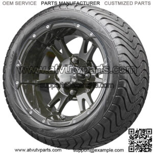 12" RX321 Black Wheels and Tires Combo