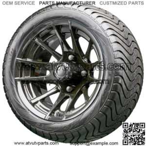 12" RX104 Black Wheels and Tires Combo