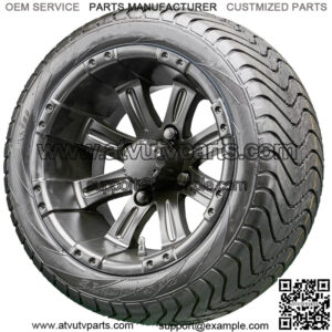 12" RX184 Black Wheels and Tires Combo