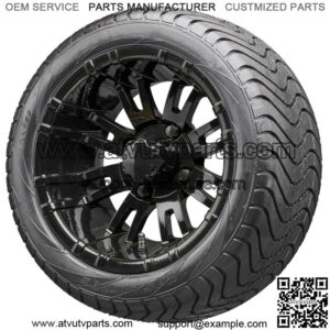 12" RX271 Black Wheels and Tires Combo