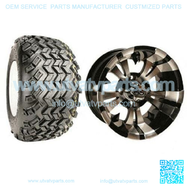 Golf Cart Tire & Wheel Combo, 22X11-12" SET OF 4 (22" Tall)