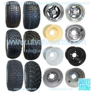 8" Red Hawk Golf Cart Tire/Wheel Combo Builder (Premounted)