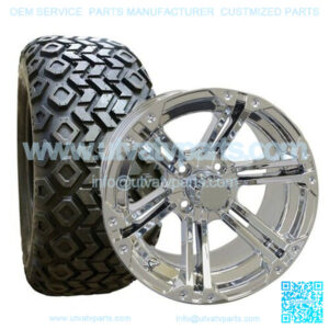 24x11-14" Golf Cart Tire/Wheel Combo (24" Tall Pre-Mounted)