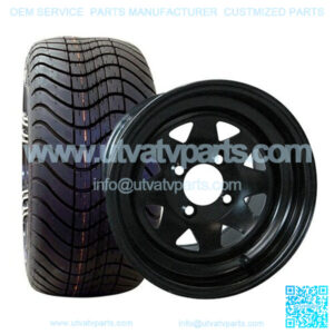 215/35-12" Golf Cart Tire/Wheel Combo (18" Tall Pre-Mounted)