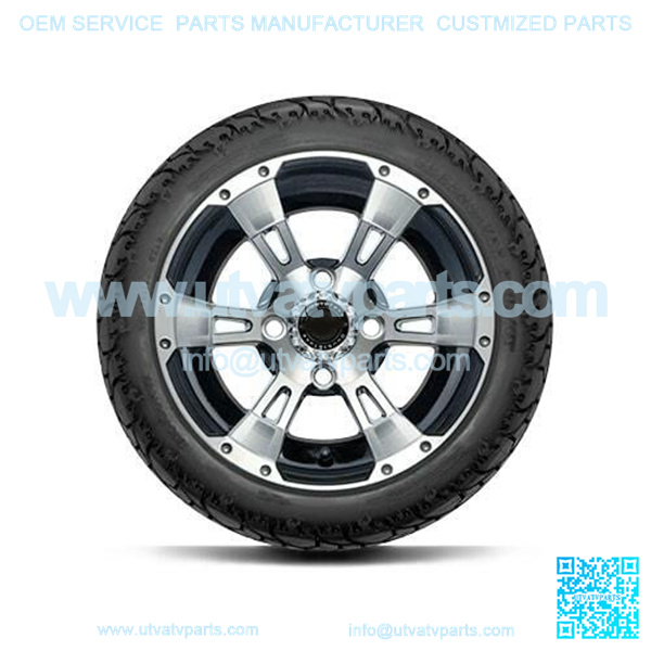 DoubleTake 215/35-12" Golf Cart Street Tire & Wheel Combo (18" Tall Premounted)