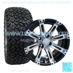 22x10-14" Golf Cart Tires & Wheels (22" Tall Pre-Mounted)