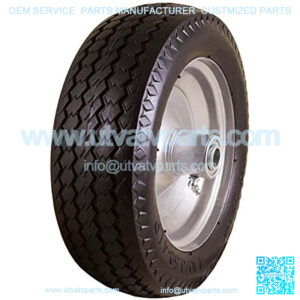 4.10/3.50-4" Flat Free, Hand Truck / All-Purpose Utility Tire on Wheel, 2.25" Offset Hub, 3/4" Bearings