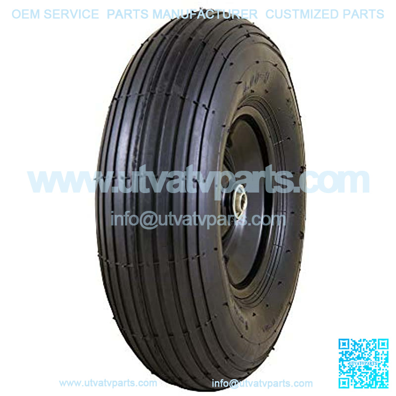 Easy Fit 13" Replacement Wheelbarrow Wheel with Adapter Kit, Black