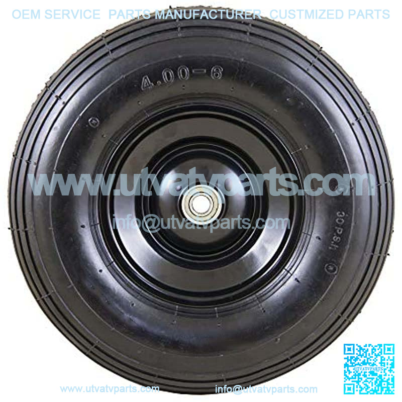 Easy Fit 13" Replacement Wheelbarrow Wheel with Adapter Kit, Black - Image 3