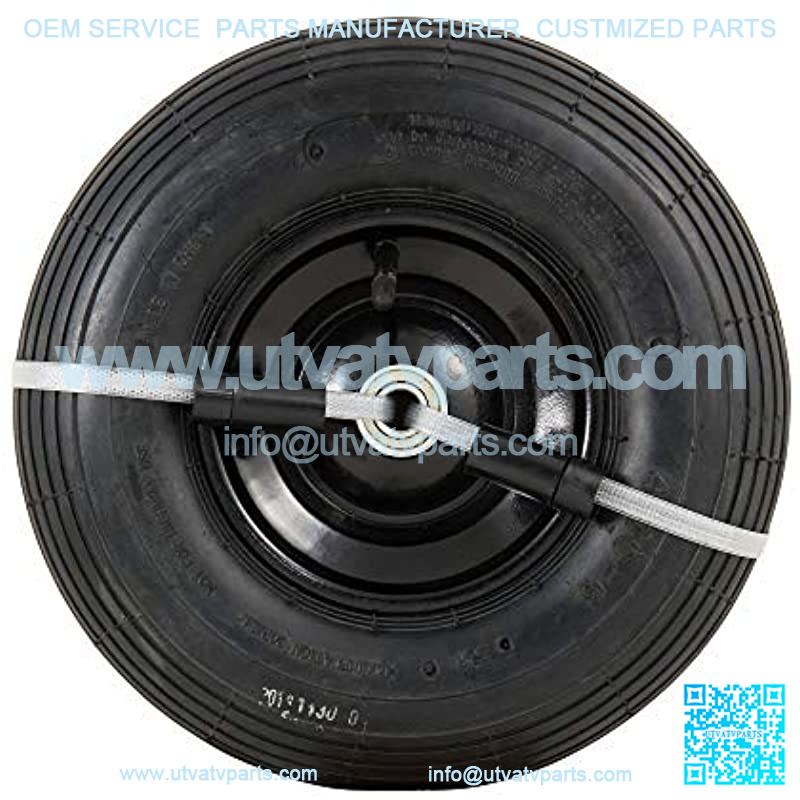 Easy Fit 13" Replacement Wheelbarrow Wheel with Adapter Kit, Black - Image 4