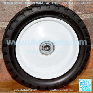 7x1.5 7" x 1 1/2" Diamond Tread Lawnmower Deck Wheel Metal Rim/Hard Rubber