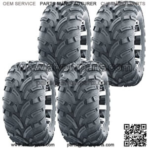 25x10-12 Complete Set Lit Mud ATV Tires fit 05-06 Kubota RTV 900