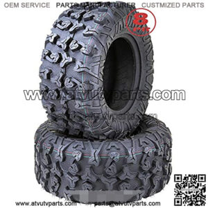 Set 2 Premium ATV Tires 25x11-12 25x11x12 8PR w/Side Scuff Guard