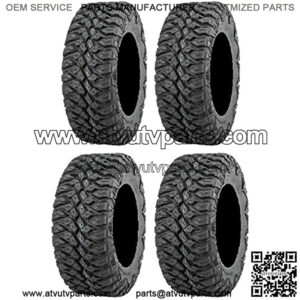 Full set of QuadBoss QBT846 (8ply) Radial 27x9-14 and 27x11-14 ATV Tires (4)