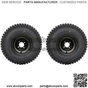 18x9.50-8" Golf Cart Tires/ATV Tires and 8" BLACK Steel Wheel Combo - Set of 2