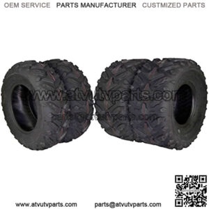 Grinder Series ATV Dual Compound Tread Honda Recon All Years (Four Pack Two Front 22x7-11 Two Rear 22x10-9) Mud Sand Snow and Rock Tires