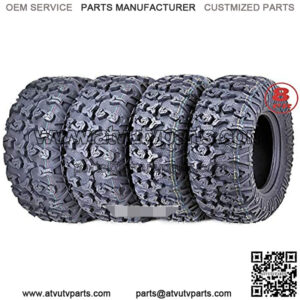 Set 4 Premium ATV/UTV Tires 25x8-12 Front & 25x10-12 Rear / 8PR w/Side Scuff Guard