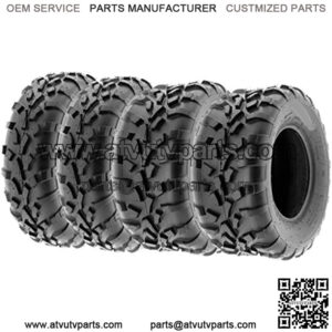 Set of 4 A010 25x8-12 Front & 25x11-10 Rear ATV UTV Lawn Mowers Tires, 6 PR, Tubeless